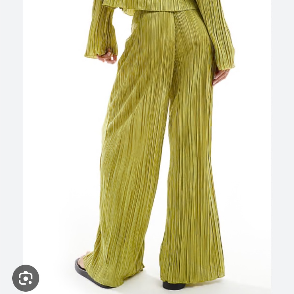 Green Plisse Pants